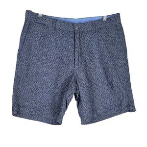 Peter Millar Paisley Chambray Linen Blend Shorts Size 33